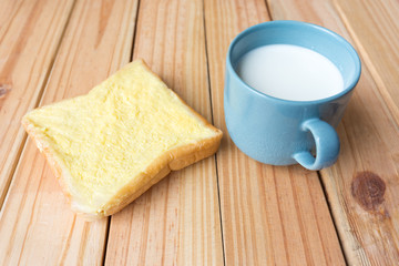 breakfast on wood plate
