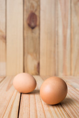 egg on wood background