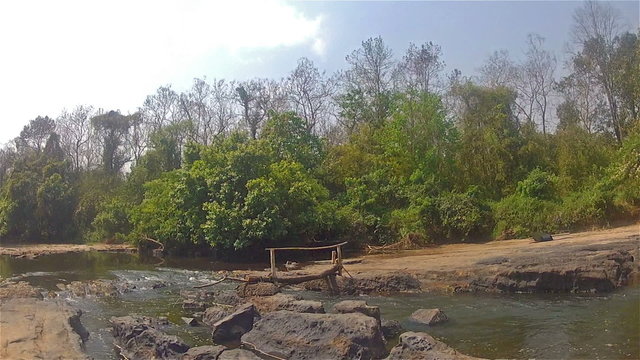 Bridge over mountain river/Bridge over mountain river, northern Thailand