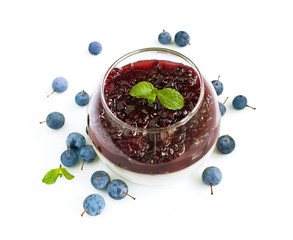 Panna cotta with blackthorn