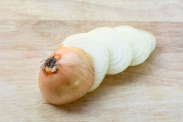onions on a wooden floor