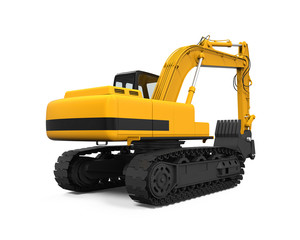 Yellow Excavator Isolated
