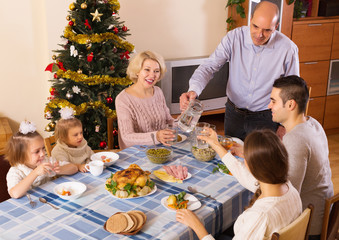 United family at festive table