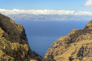Fototapeta na wymiar Blick vom Teno Gebirge auf Gomera
