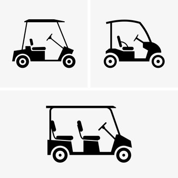 Golf carts in profile