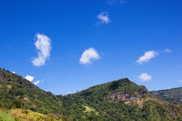 green mountain and blue sky