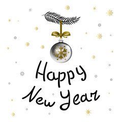 Happy New 2016 Year. Holiday Vector Illustration With Lettering Composition with burst