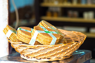 Obraz premium deer food Rice cracker（鹿せんべい）