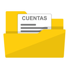 Icono plano CUENTAS en carpeta