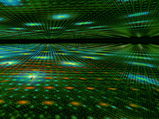 Obraz premium Abstract digitally generated green image dance-hall