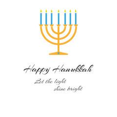 Happy Hanukkah day on a white background