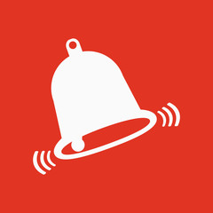 The bell icon. Alert symbol. Flat