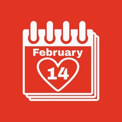 The calendar icon. Valentines day symbol.
