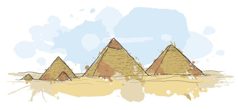 Renkli sanatsal Mısır piramitleri
