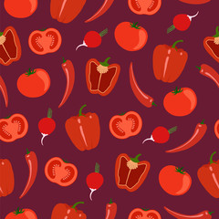 Red vegetables. Seamless pattern