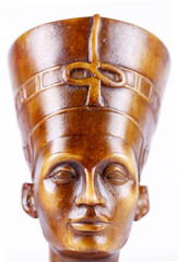 Face of isolated statue of pharaoh.