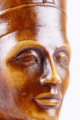 Details of isolated statue of pharaoh.