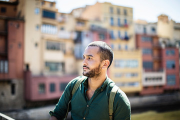 Handsome bearded man looking away