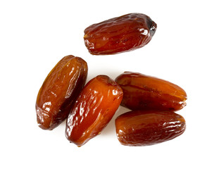 dried dates isolated on white