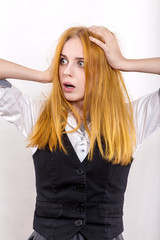 Naklejka premium fun scared girl
