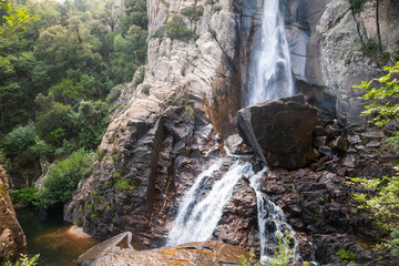Natural landscape with waterfall, South Corsica
