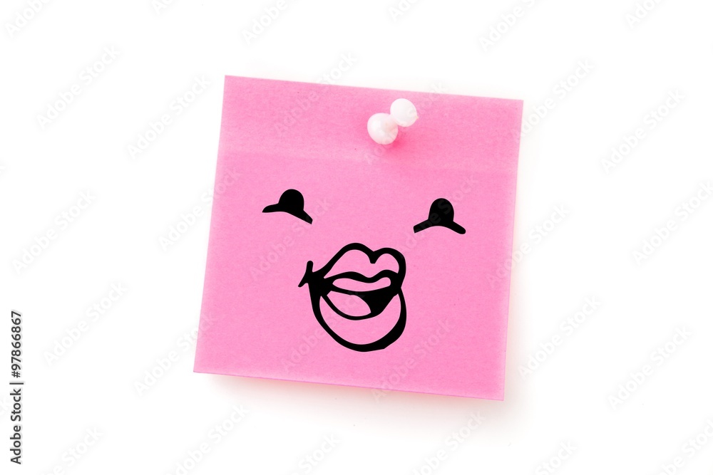 Poster composite image of smiling face
