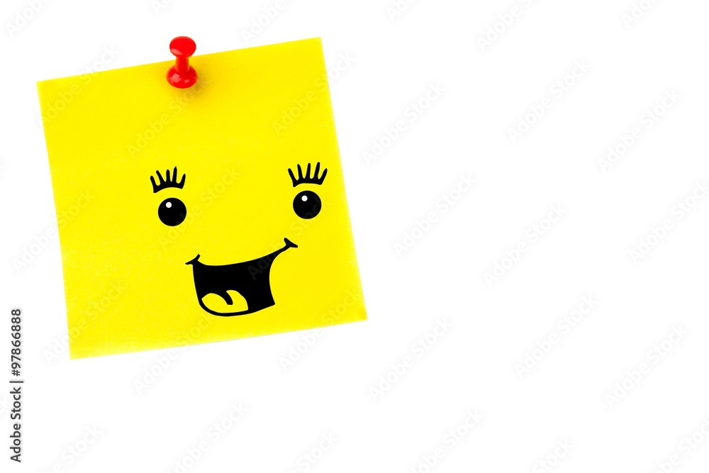 Poster composite image of smiling face