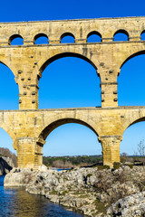 Pont du Gard is an old Roman aqueduct near Nimes