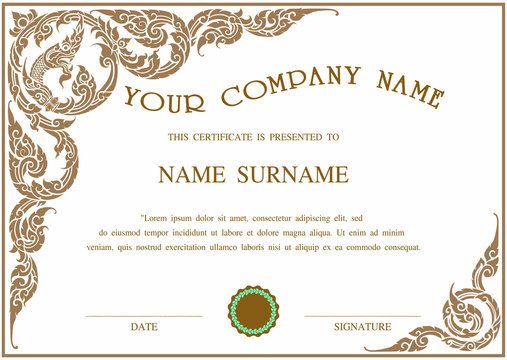 Vector certificate template