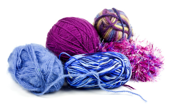 balls of yarn on a white background