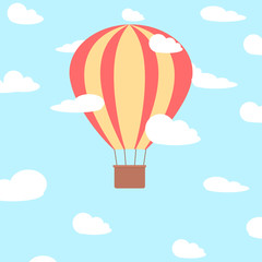 Fototapeta premium Hot air balloon in the cloudy sky