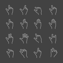 Fototapeta premium Gesture icon set