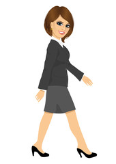 young businesswoman walking forward