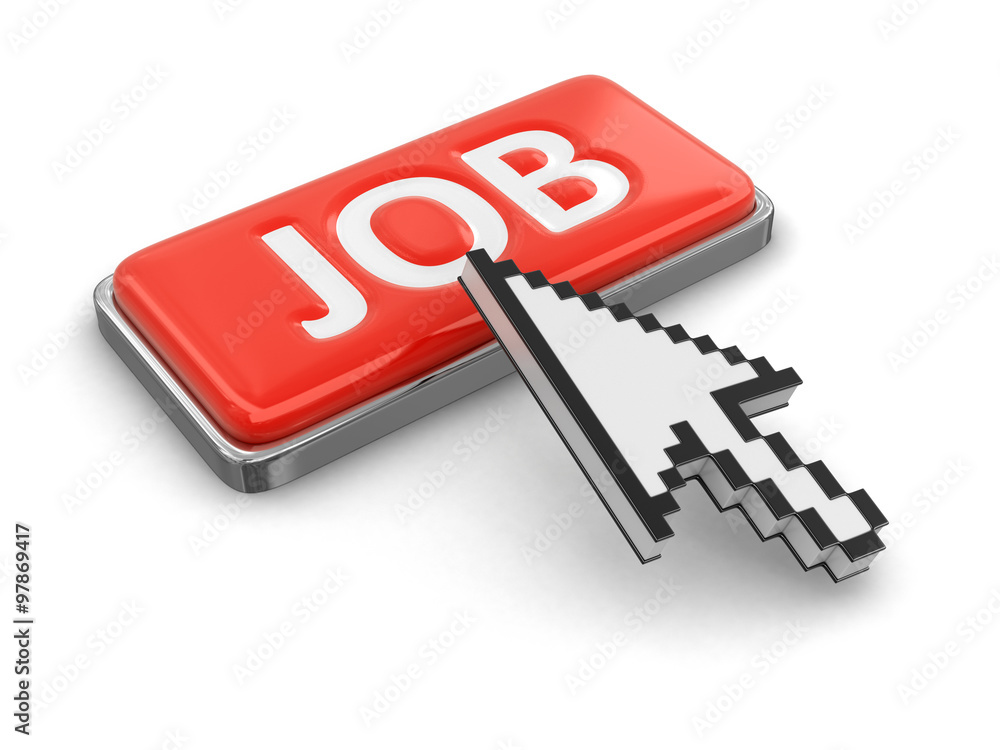 Poster cursor and button job. image with clipping path