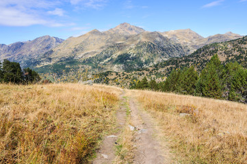 View of Pica d'Estats in the Valley of Estanyo River, Andorra