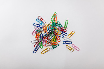 Colorful paperclips isolated