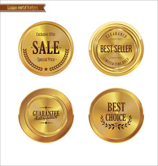 Quality retro golden badges collection