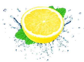 lemon splash isolated