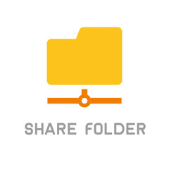 Folder Sharing Icon. Flat Design Style. Vector