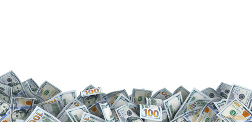 lot of 100 dollar bills with a place for your text