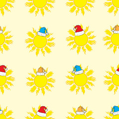 Seamless Christmas sun