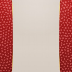 Obraz premium Realistic Valentines Day Banner on Hearts Pattern