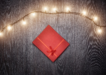 Christmas light and gift box