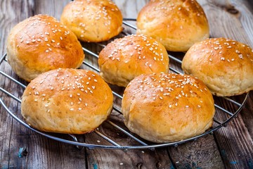 homemade burger buns