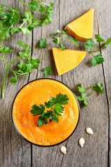 Pumpkin smoothie, top view