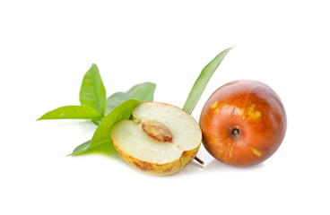 chinese jujubes fruits on white background
