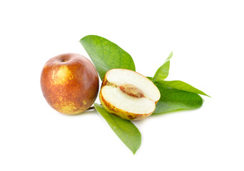 chinese jujubes fruits on white background