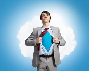 Determined super businessman 