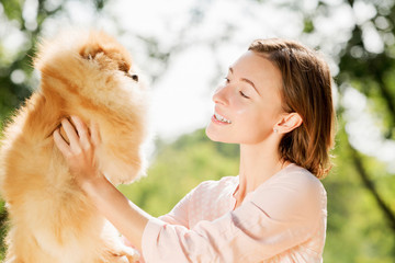 At park with pet