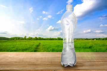 Plastic bottle with water